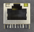 Front view of Allied Components AR11-3665I 10/100 Base-T RJ45 connector