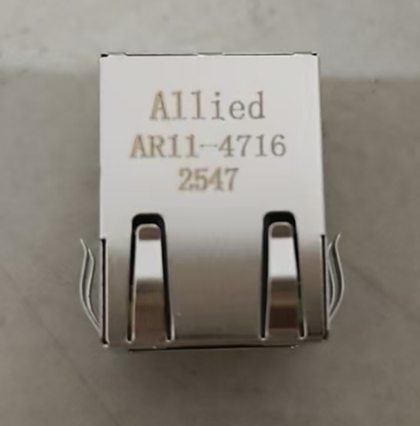 Top view of Allied Components AR11-4716 10/100 Base-T PoE RJ45 connector
